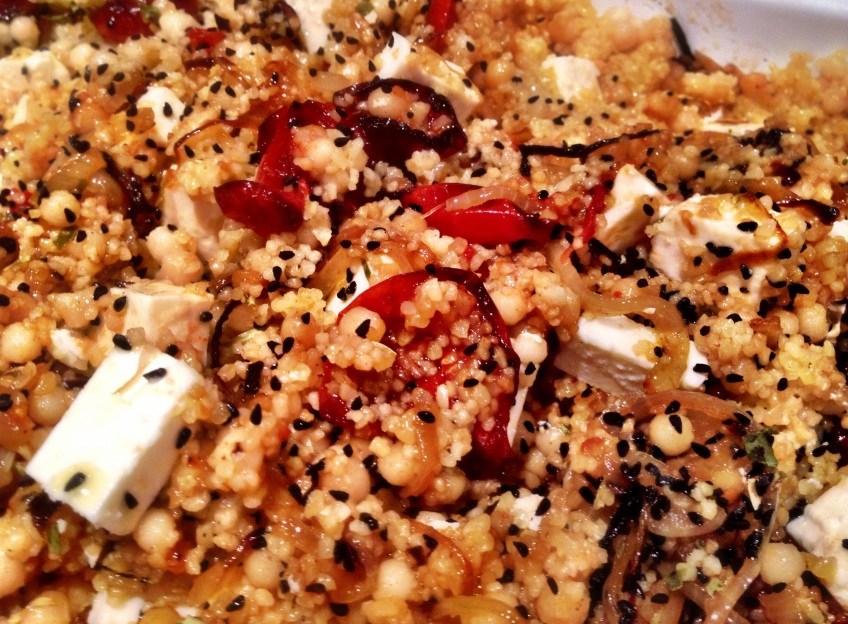 Couscous and Moghrabieh with Oven Dried Tomatoes