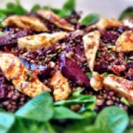 Beetroot Puy Lentil Spinach Halloumi